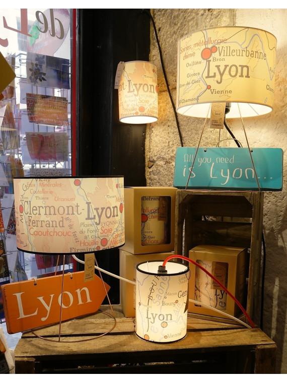 Lampe Lyon Géographie Zaralobo chez Souvenirsdelyon.com