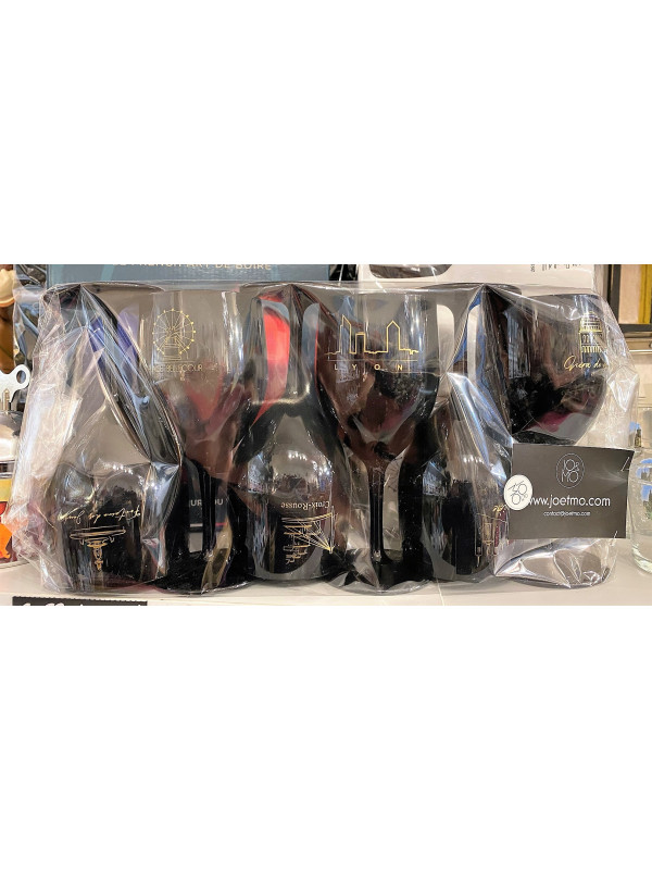 Verres à vin Lyon Jo&Mo - Pack de 6 - noir chez Souvenirsdelyon.Com