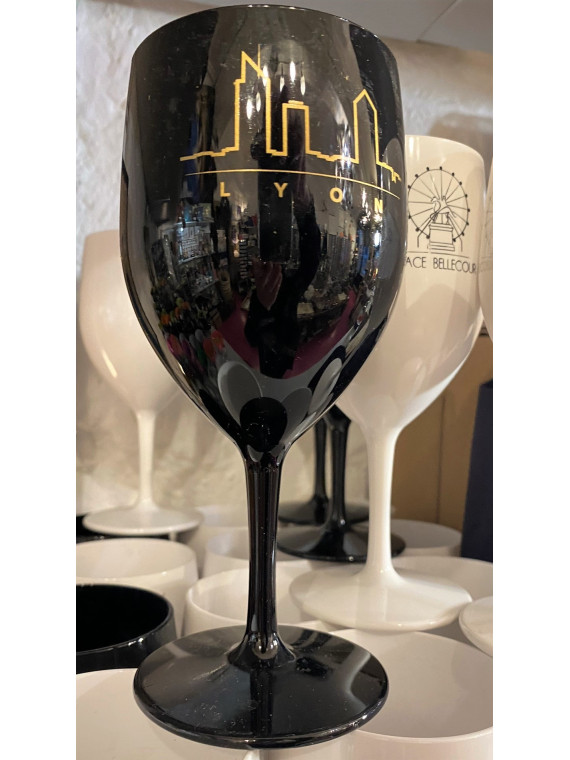 Lyon wine glasses Jo&Mo - black on Souvenirsdelyon.Com