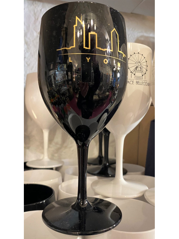 Verres à vin Lyon Jo&Mo - Pack de 6 - noir chez Souvenirsdelyon.Com