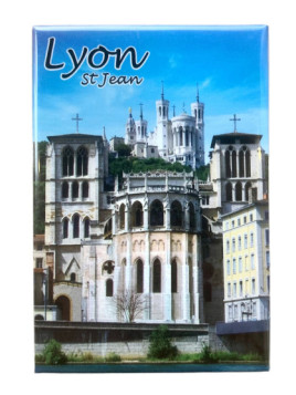 Magnet Lyon Saint Jean Cathedral and Fourvière Basilica Souvenirsdelyon.Com