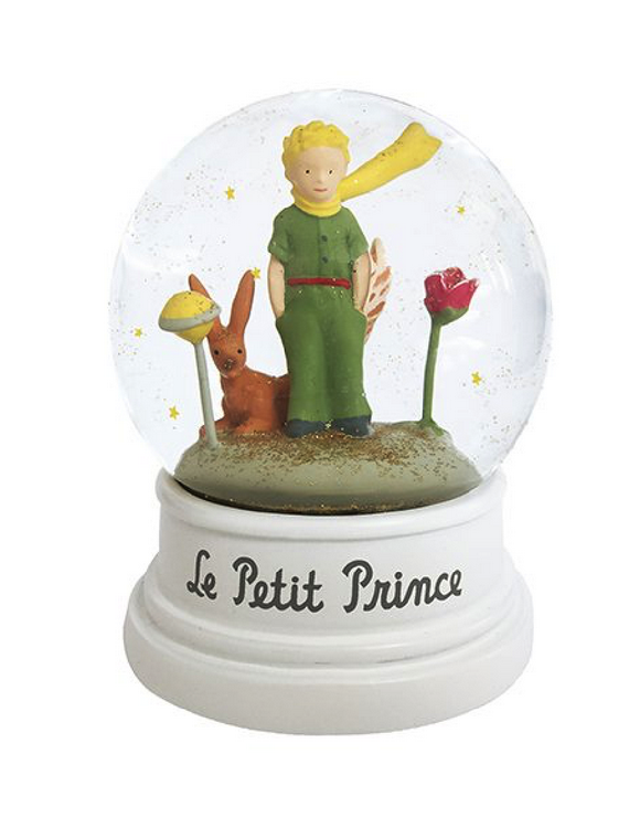 Boule à neige le Petit Prince, le renard, la rose et la planète chez Souvenisdelyon.com