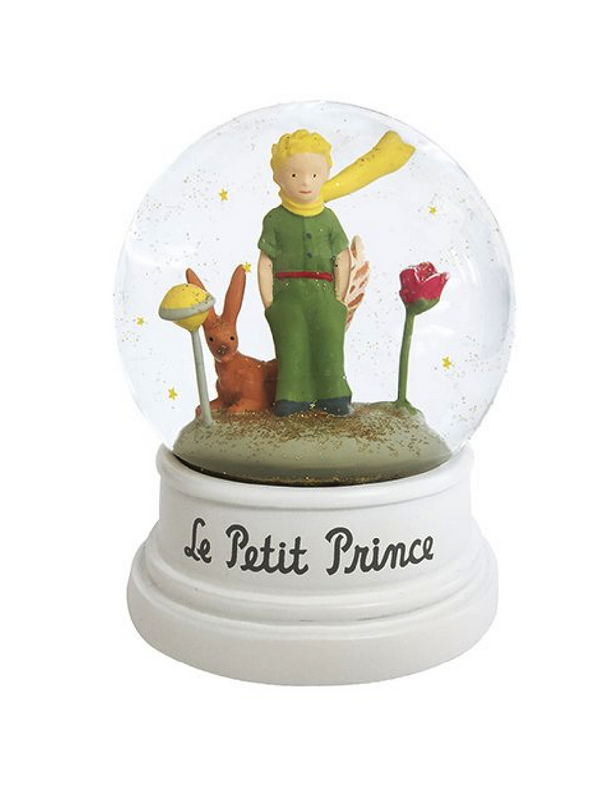 Boule à neige le Petit Prince, le renard, la rose et la planète chez Souvenisdelyon.com