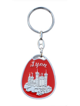 Porte-clés Lyon Basilique de Fourvière rouge chez Souvenirsdelyon.com