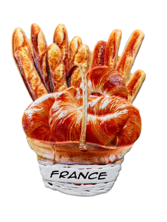Magnet French Baguettes and Croissants Souvenirsdelyon.Com