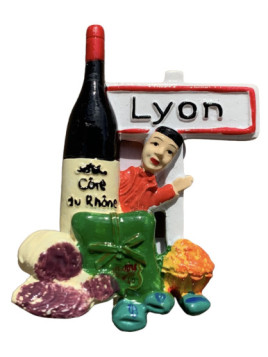 Magnet Lyon Guignol et panneau de Lyon chez Souvenirsdelyon.com