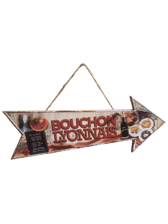 Wooden sign Bouchon Lyonnais souvenirsdelyon.com