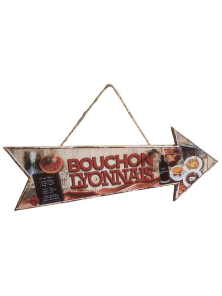Panneau en bois Bouchon Lyonnais chez souvenirsdelyon.com