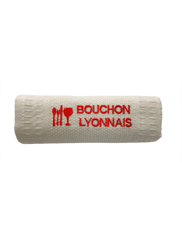 Towel Lyon Bouchon Lyonnais white Souvenirsdelyon.com