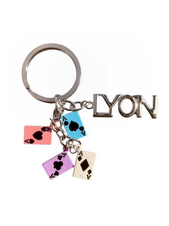 Porte-clés Lyon cartes à jouer chez Souvenirsdelyon.com