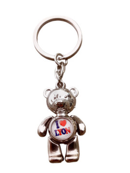 Porte-clés Lyon ourson métal chez souvenirsdelyon.com