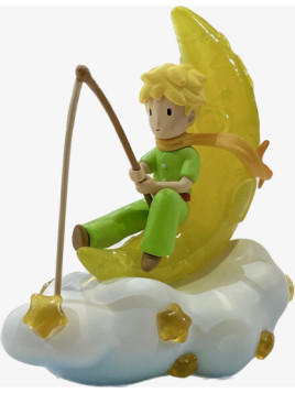 Figurine Le Petit Prince pêche des étoiles sur la lune chez souvenirsdelyon.com