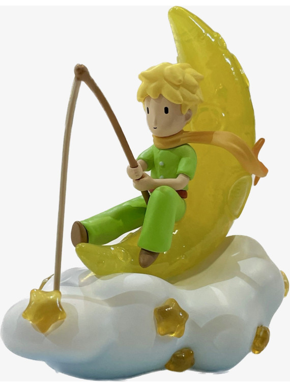 Figurine Le Petit Prince pêche des étoiles sur la lune chez souvenirsdelyon.com