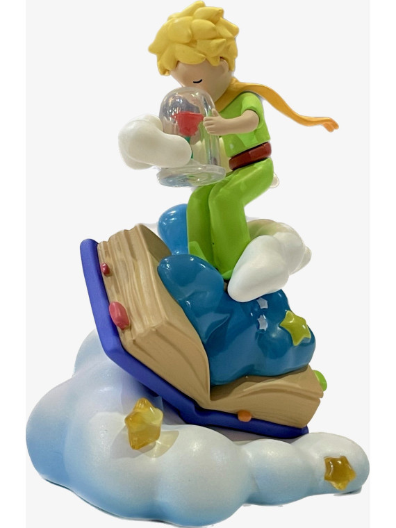 Figurine Le Petit Prince et la rose sur le livre chez souvenirsdelyon.com