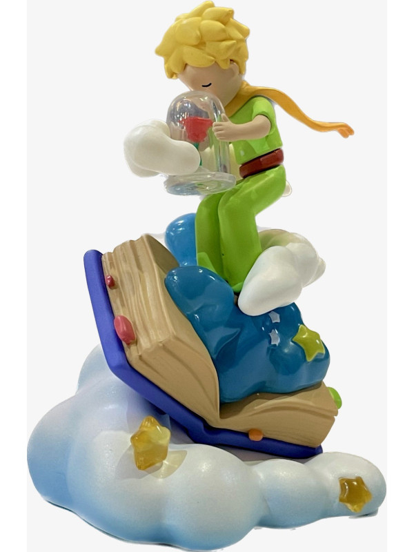 Figurine Le Petit Prince et la rose sur le livre chez souvenirsdelyon.com