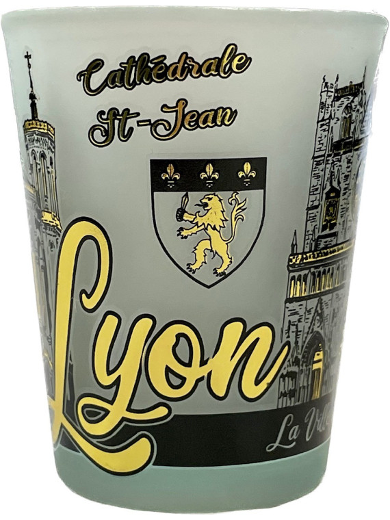 Verre à shooter Lyon Monuments dorés chez Souvenirsdelyon.com