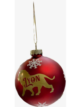 Boule de Noël Lyon rouge chez Souvenirsdelyon.com