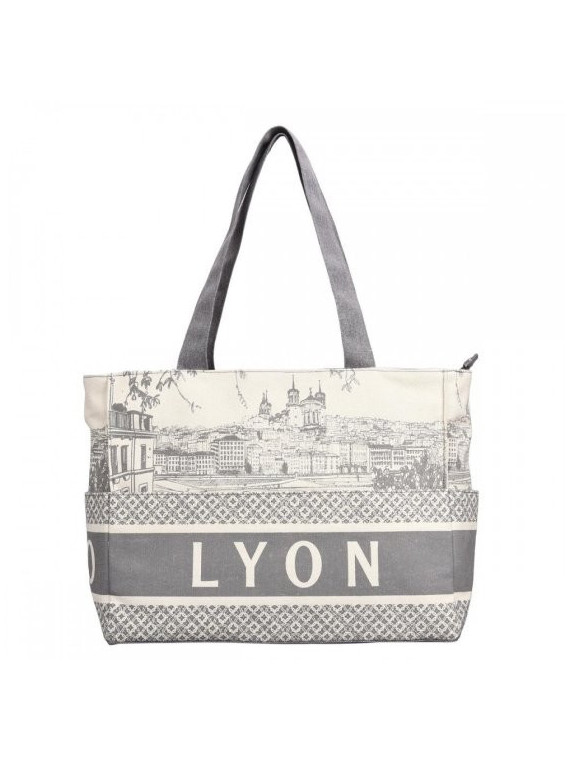 Sac Lyon City Robin Ruth gris chez Souvenirsdelyon.Com