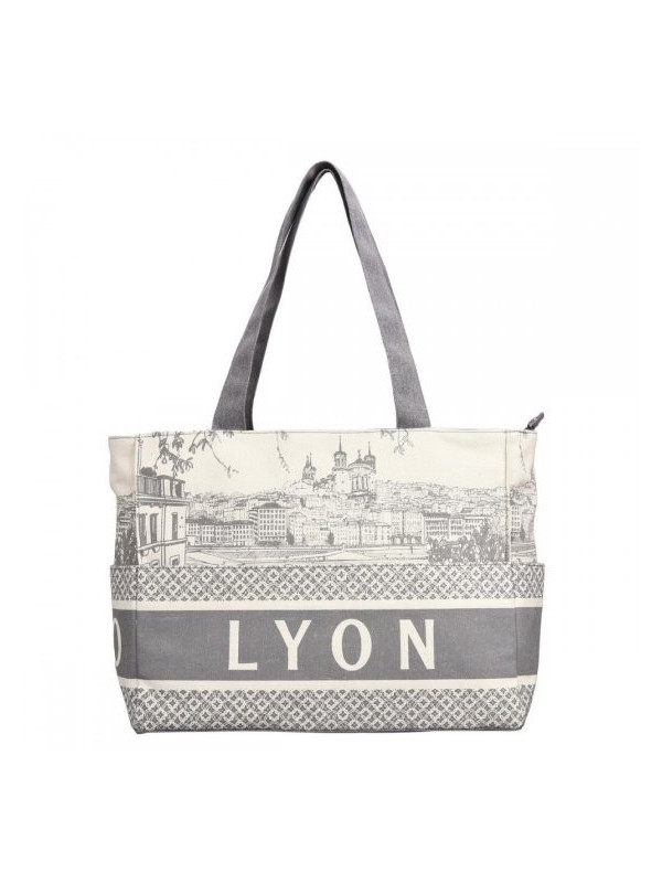 Sac Lyon City Robin Ruth gris chez Souvenirsdelyon.Com