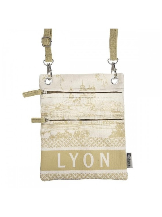 Saccoche passeport Lyon Robin Ruth beige chez Souvenirsdelyon.Com