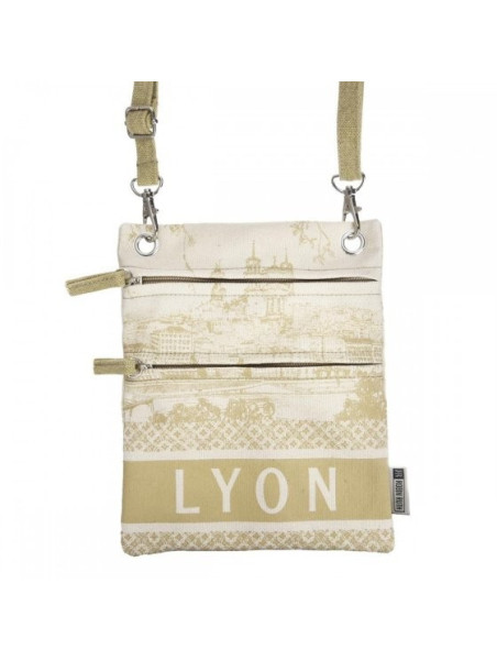 Saccoche passeport Lyon Robin Ruth beige chez Souvenirsdelyon.Com