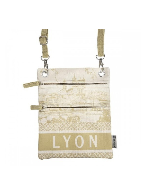 Saccoche passeport Lyon Robin Ruth beige chez Souvenirsdelyon.Com