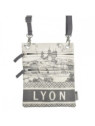 Saccoche passeport Lyon Robin Ruth gris chez Souvenirsdelyon.Com