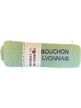 Torchon Lyon Bouchon Lyonnais vert chez Souvenirsdelyon.Com