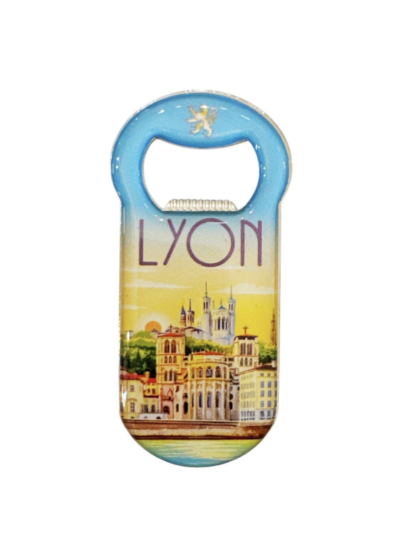 Magnet Lyon bottle opener poster at Souvenirsdelyon.Com