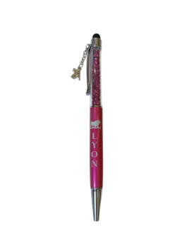 Touch Ball Pen Lyon Charm Fuchsia 1 on souvenirsdelyon.com