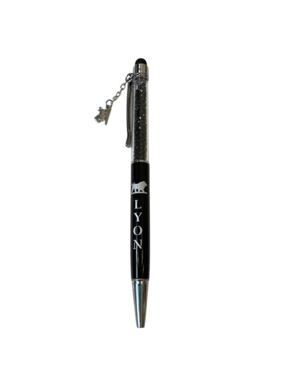 Stylo Lyon Breloque tactile Noir/noir 1 chez souvenirsdelyon.com