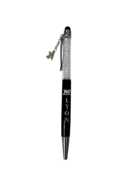 Stylo Lyon Breloque tactile Noir/blanc 1 chez souvenirsdelyon.com