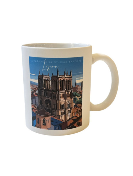 Mug Lyon Cathédrale Saint-Jean-Baptise chez Souvenirsdelyon.com