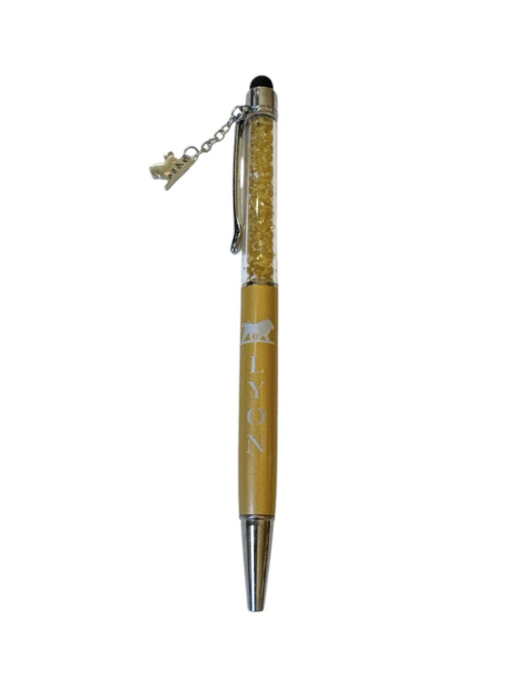 Stylo Lyon Breloque tactile Doré 1 chez souvenirsdelyon.com
