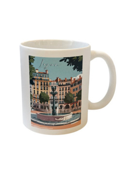 Mug Lyon Place des Jacobins chez Souvenirsdelyon.com
