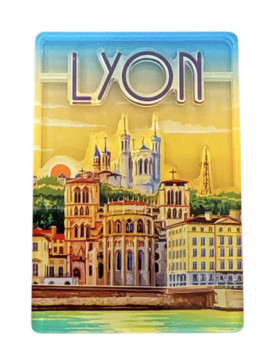 Magnet Lyon poster 3D chez Souvenirsdelyon.Com