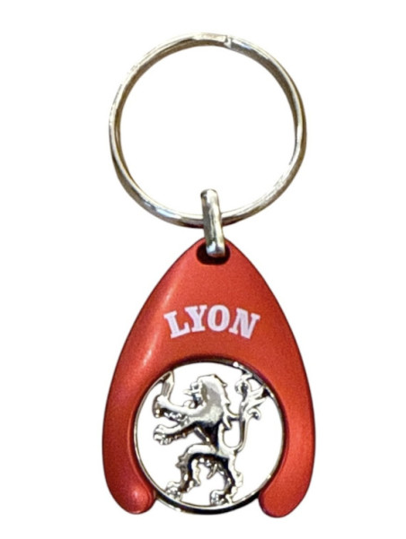 Porte-clés blason rouge Lyon chez Souvenirsdelyon.Com