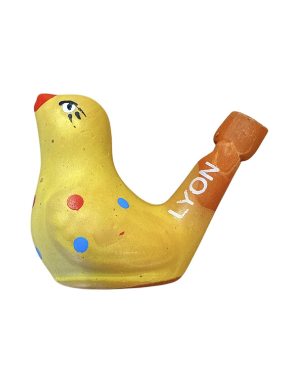 Sifflet d'oiseaux Lyon jaune chez Souvenirsdelyon.Com