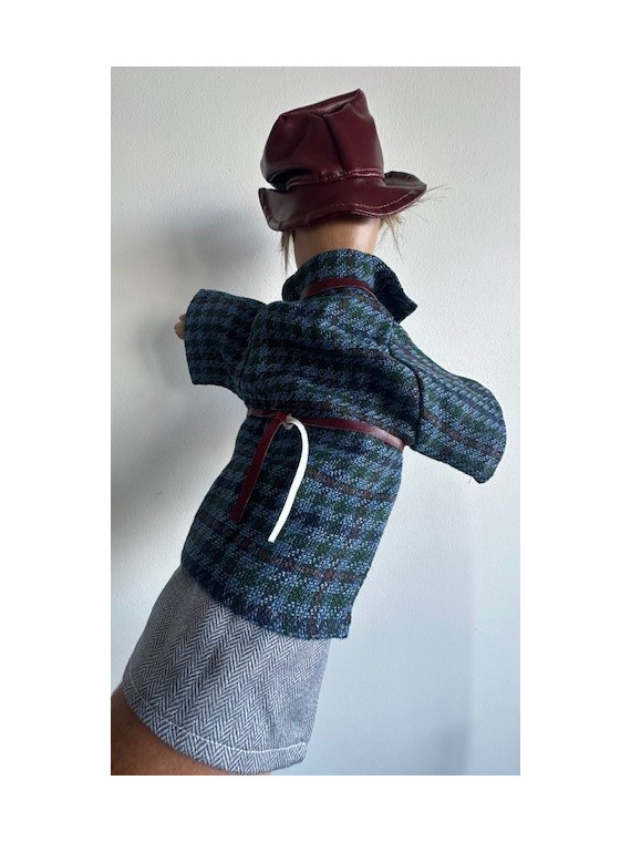 puppet Gnafron blue plaid 3 at Souvenirsdelyon.Com