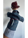 puppet Gnafron blue plaid 3 at Souvenirsdelyon.Com