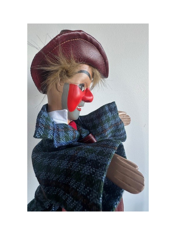 puppet Gnafron blue plaid 2 at Souvenirsdelyon.Com