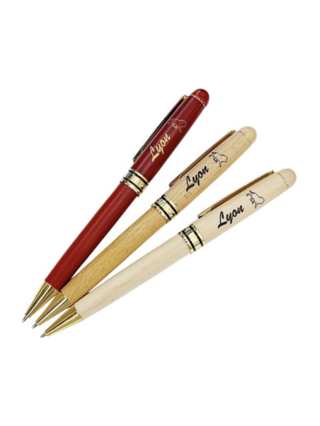 Stylo Lyon en bois chez Souvenirsdelyon.com
