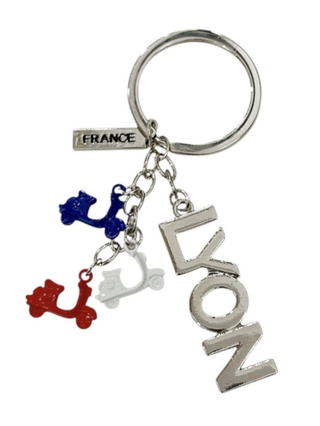 Lyon Scooter blue/white/red key ring