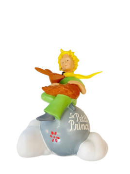 the little prince on his planete with the fox statue on souvenirsdelyon.com