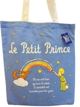 Tote bag le Petit Prince arc-en-ciel bleu chez Souvenirsdelyon.com