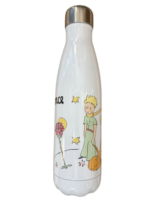 Bouteille isotherme blanche le Petit Prince mouton renard rose chez Souvenirsdelyon.com