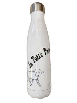 Bouteille isotherme blanche le Petit Prince mouton renard rose chez Souvenirsdelyon.com