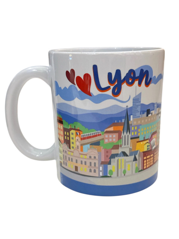 Mug Lyon coeur blanche chez Souvenirsdelyon.com