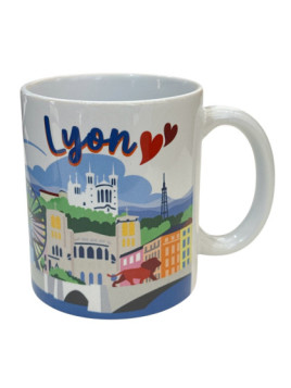 Mug Lyon coeur blanc chez Souvenirsdelyon.com