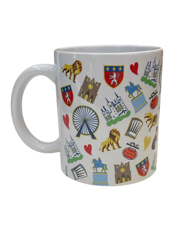 Mug Lyon Symbole blanc chez Souvenirsdelyon.com